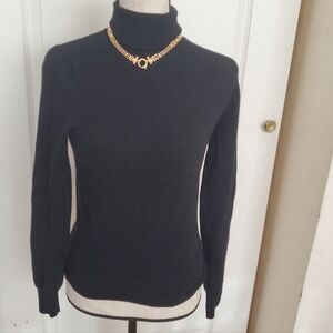 Lord & Taylor black turtleneck cashmere sweater sz XS